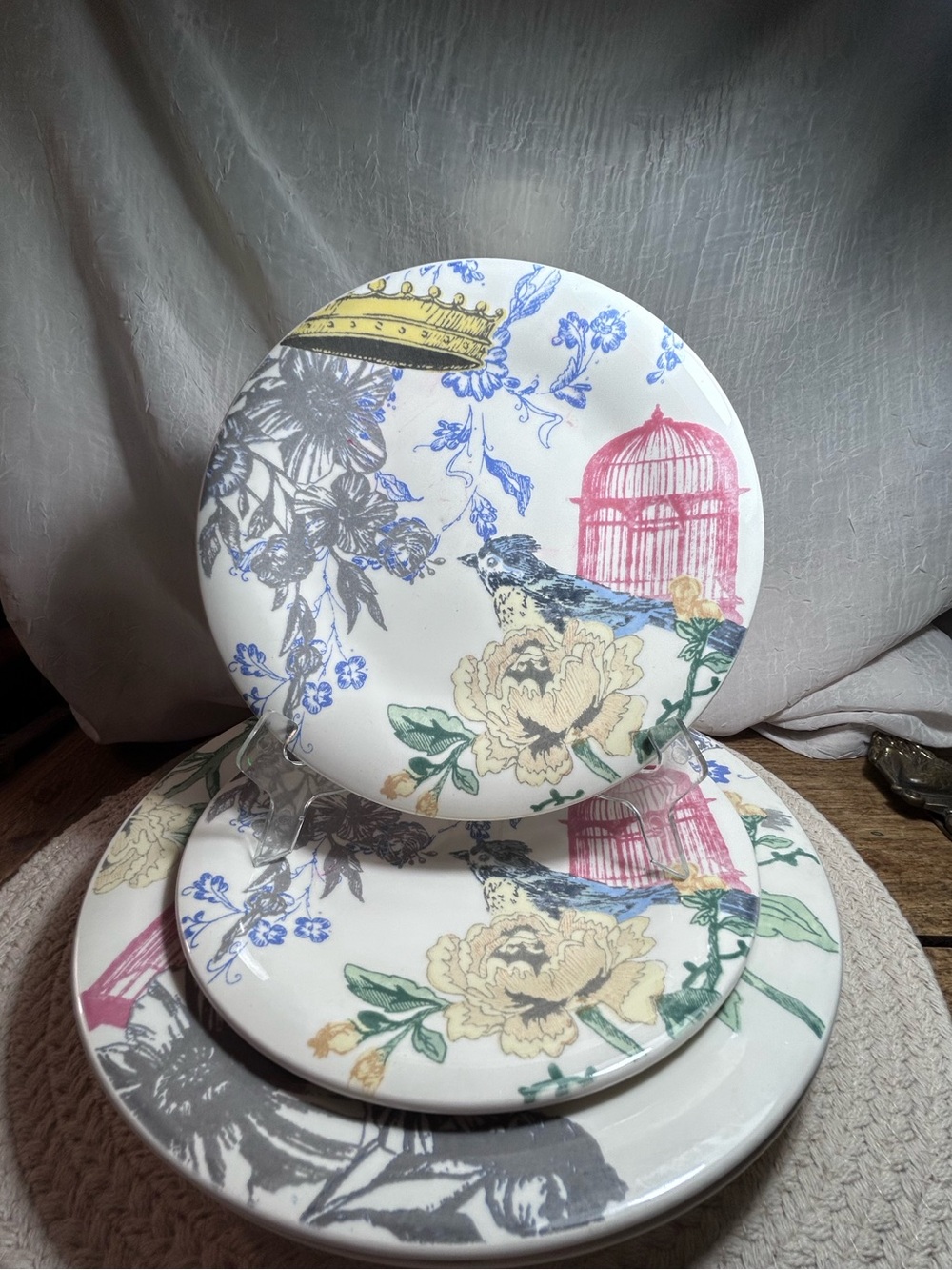 Lenox Collage Peony by Alice Drew 4-Piece Plate Set | Discontinued